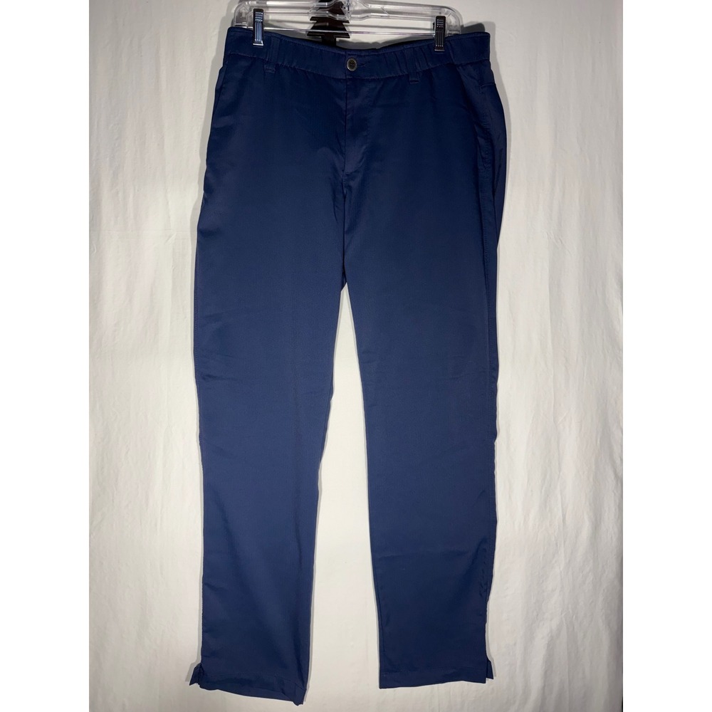 Under Armour Showdown Golf Pants Mens 34x32 Navy Blue Herringbone Straight Leg